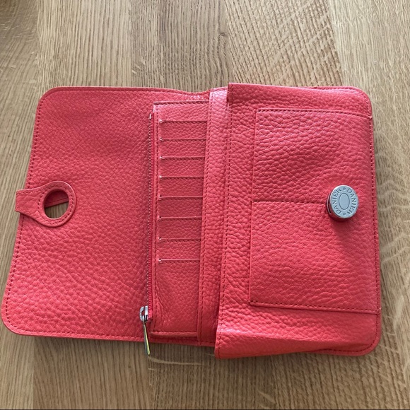👜Danier Coral Pebbled Leather Two Piece Wallet (removable card coin wallet)👜 - Picture 2 of 11